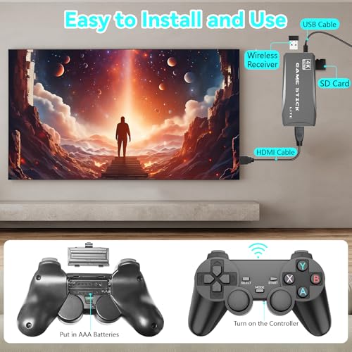 Retro Gaming Console with Wireless Controllers, 20000+ Games, 4K HDMI X4138