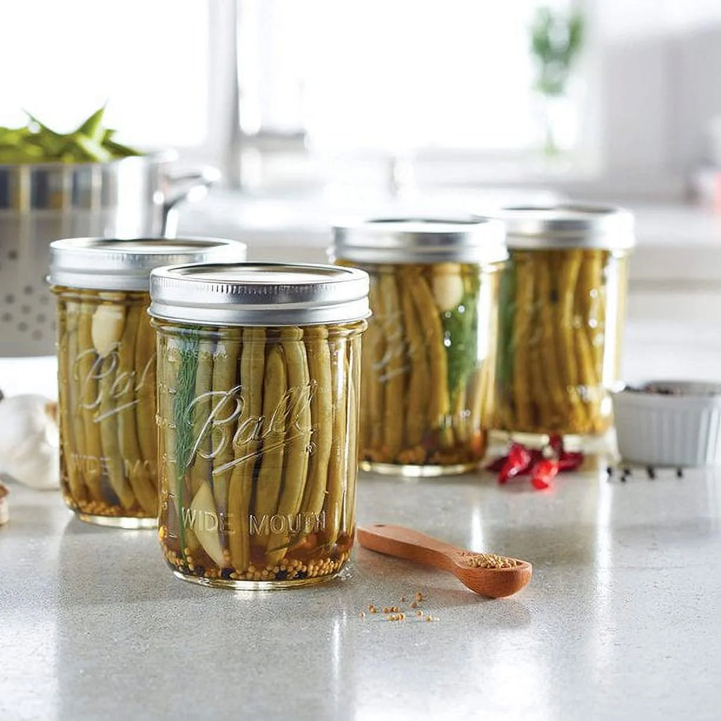 Wide Mouth Pint 16-Ounce Glass Mason Jar with Lids and Bands, 12-Count P59839