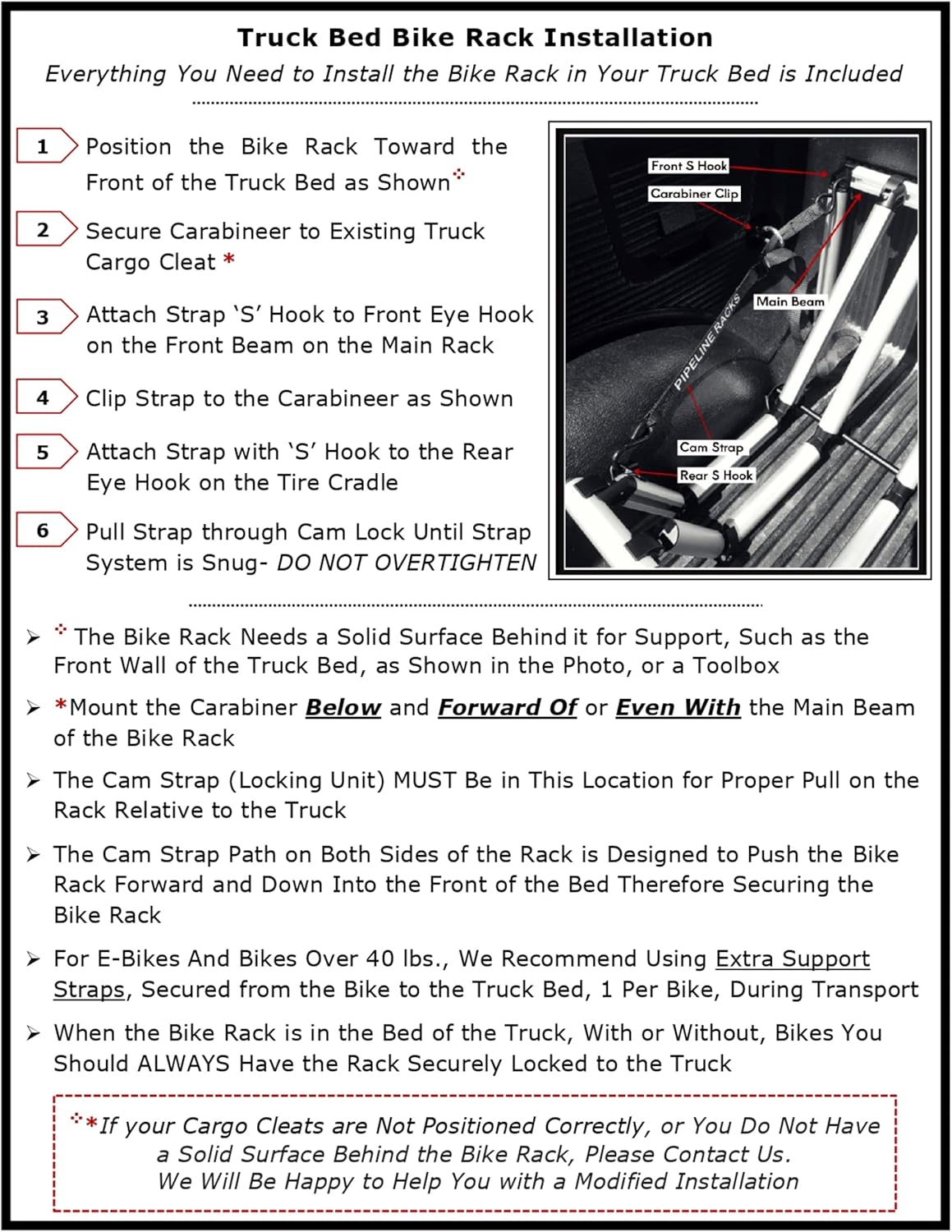 3 Bike Rack for Truck Bed, Standard Tire, Drill-Free Installation B996240
