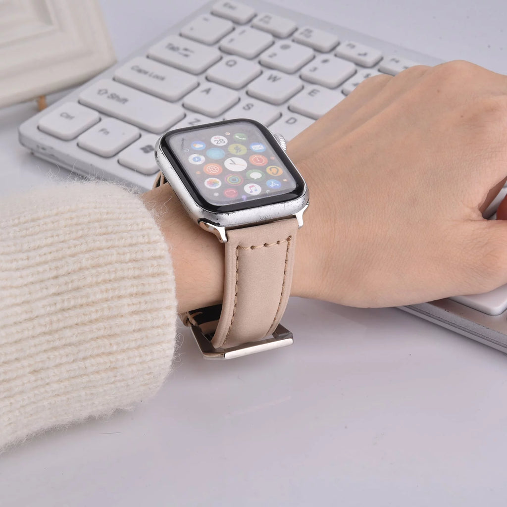 Genuine Leather Watch Band for 49mm 44mm 45mm 42mm J236