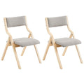 Wooden Padded Folding Chairs 2 Pack, Portable Folding Chairs with Cushions for Guests, Ideal for Kitchen Wedding Party Event