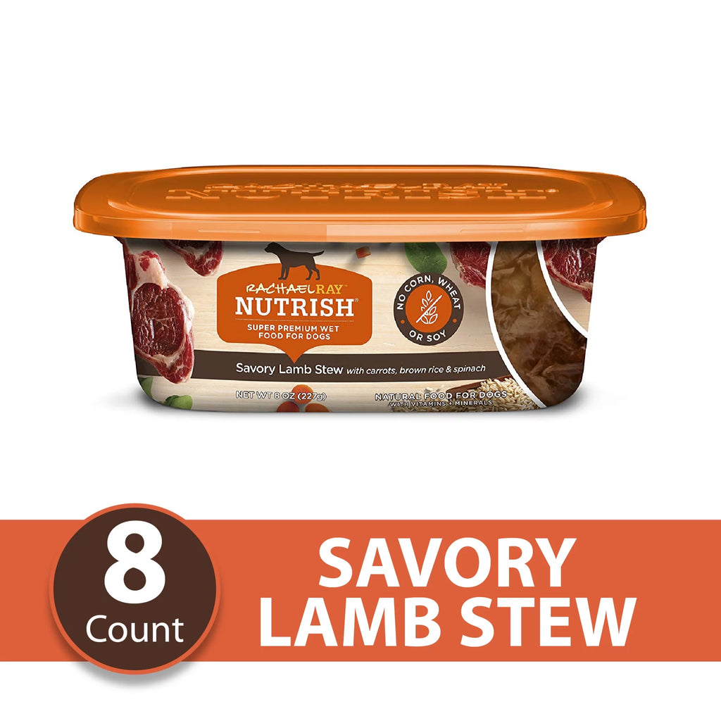 Natural Wet Dog Food, Savory Lamb Stew, 8 Oz. Tub (Pack of 8) K158