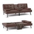 Sofa Bed Reversible Convertible Sleeper Pull Out Couches with Storage Chaise, Linen Fabric Furniture for Living Room, Apartment, Dark Gray