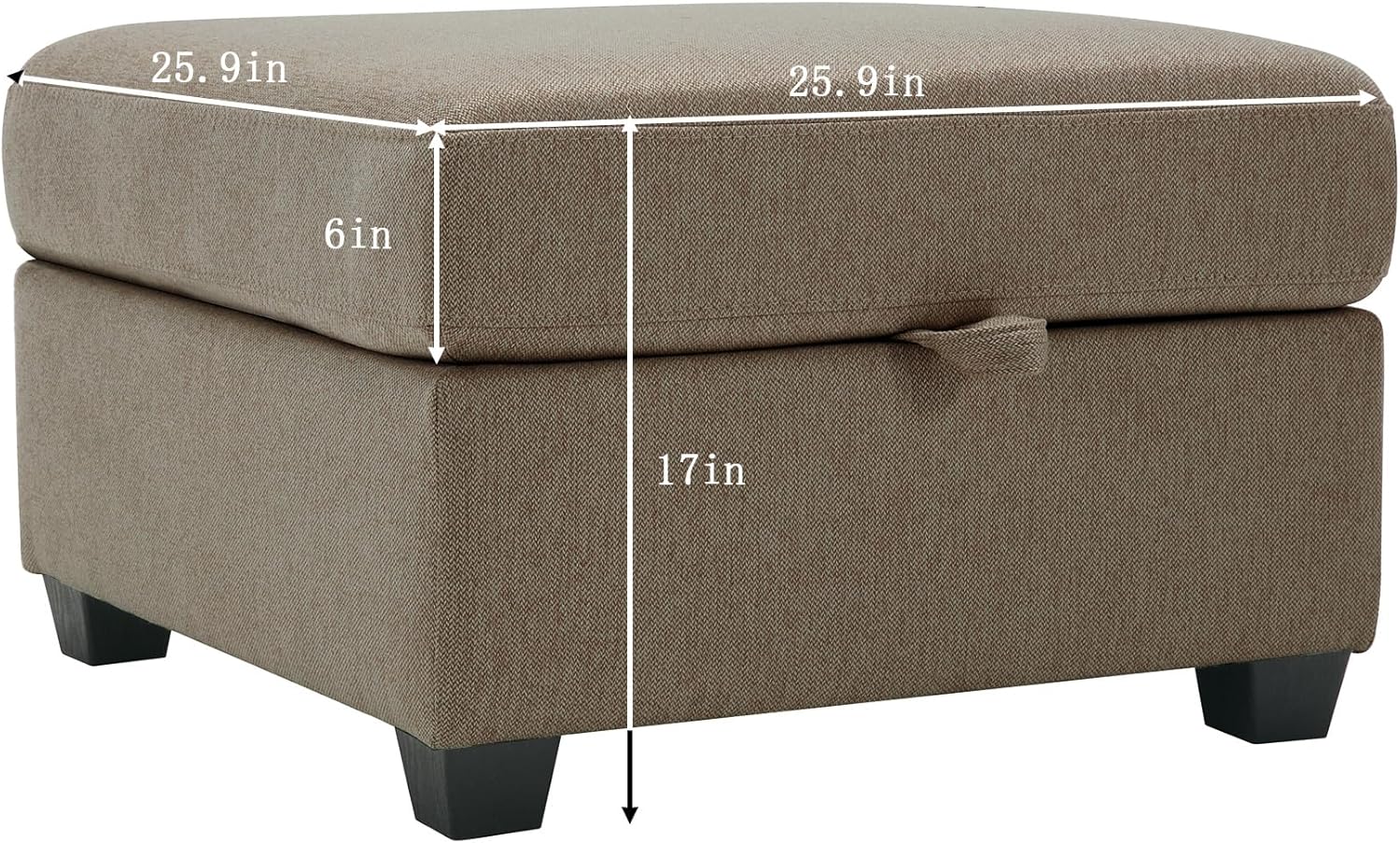 Modular Sectional Sofa with Chaise and Storage, Brown J380