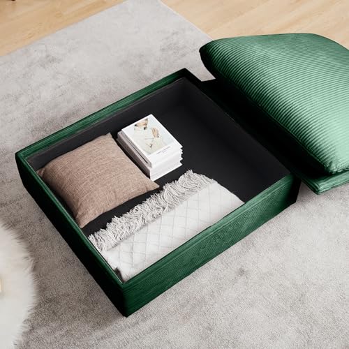 Corduroy Ottoman Footrest for Modular Sectional Sofa, Brown P1608