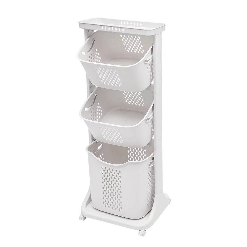 3-Tier Laundry Hamper Sorter with Rolling Cart Z172598
