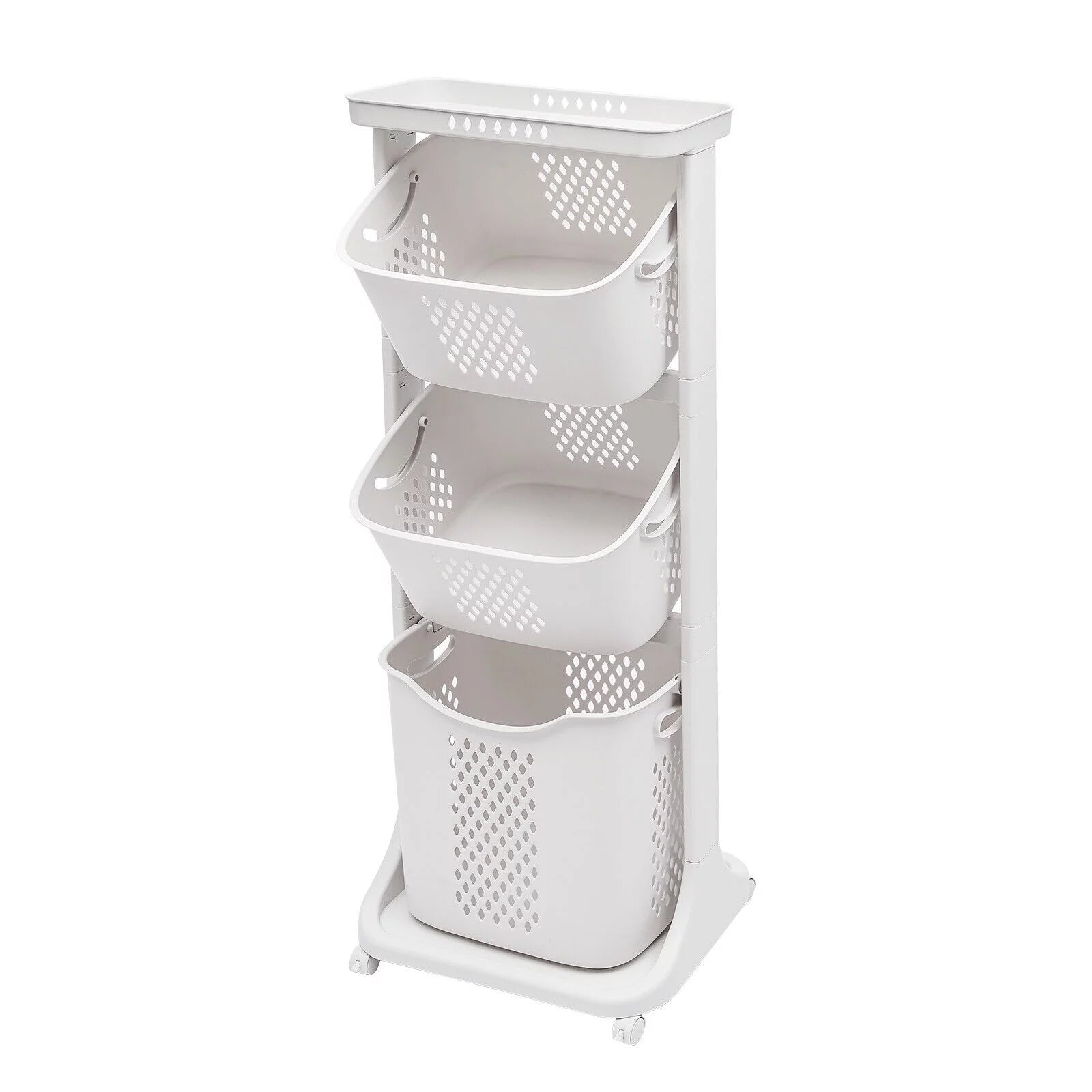 3-Tier Laundry Hamper Sorter with Rolling Cart Z172598