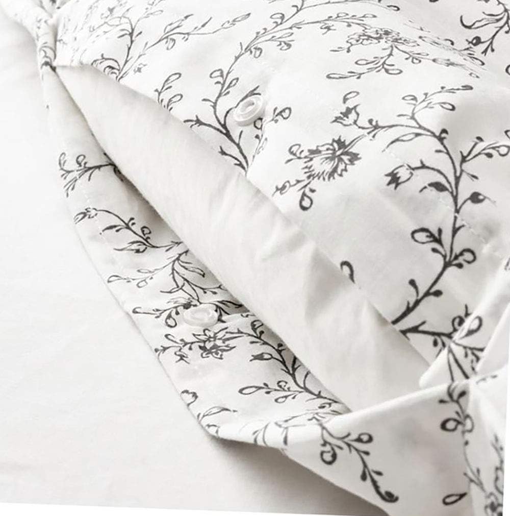 Duvet Cover and Pillowcase Set White Dark Gray Full/Queen D45068