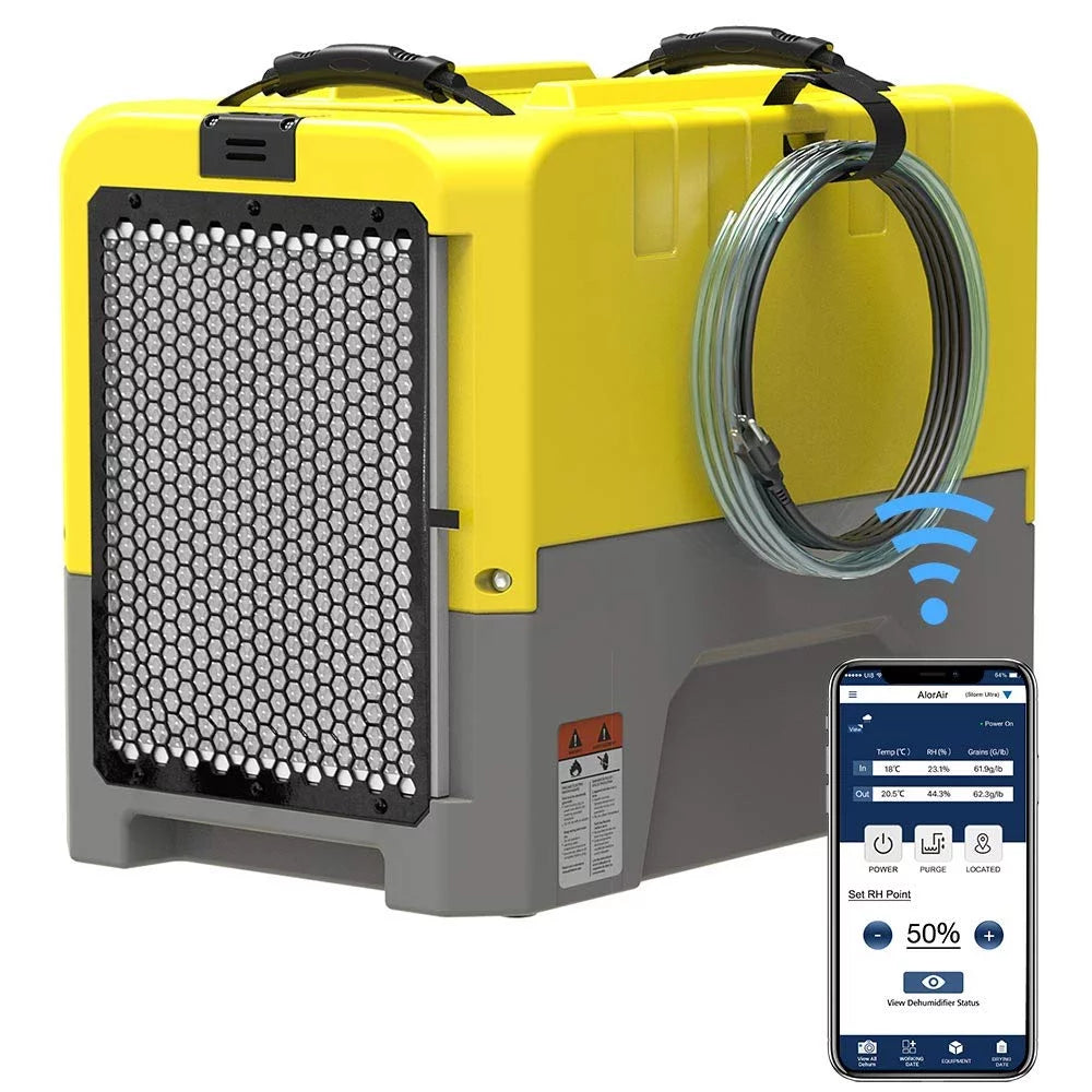 ALORAIR LGR 180 Pint Commercial Dehumidifier for Damage Restoration, Basement/Crawl Space WI-FI Control