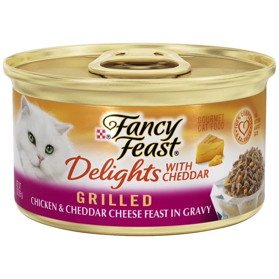Wet Cat Food Variety Pack with Grilled Chicken, Turkey or Whitefish in Gravy M51272