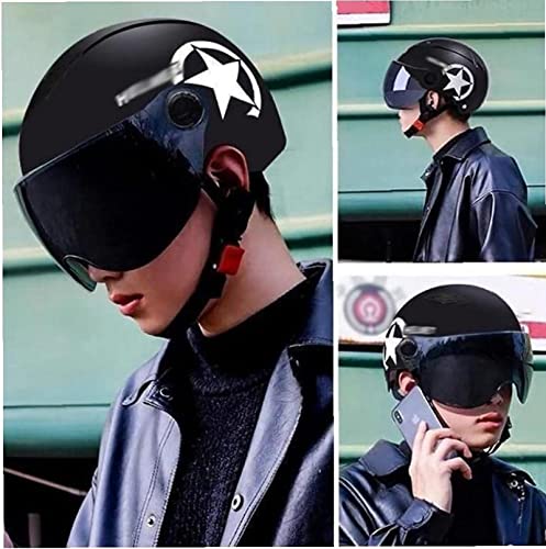 Motorcycle Half Helmet Open Face with Visor, DOT Approved B246