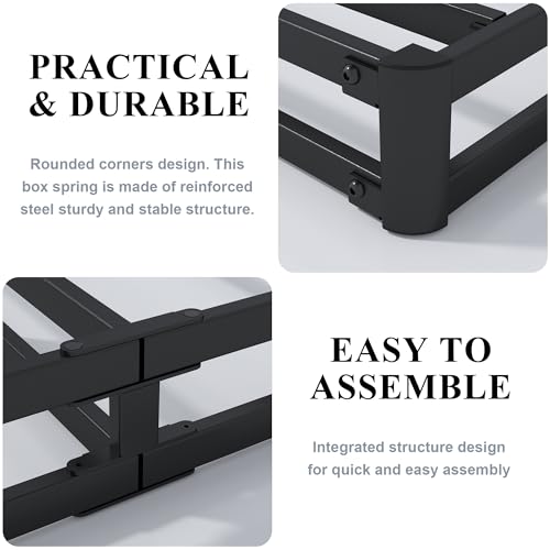 Full Size Metal Box Spring for Bed, Heavy Duty Mattress Foundation F782