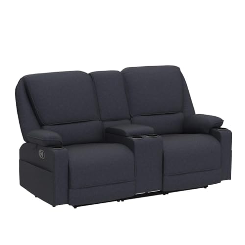 Manual Reclining Loveseat Sofa for RV Living Room, Light Grey G3304