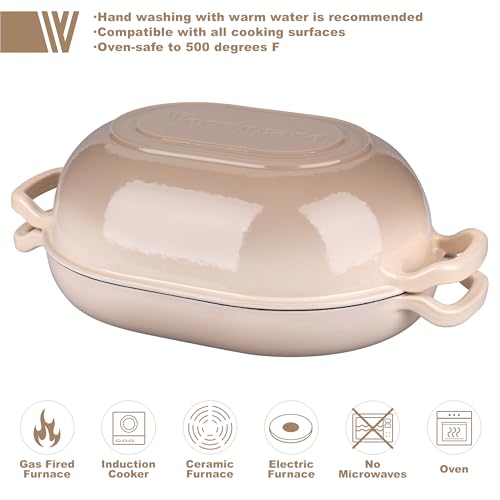 Enameled Cast Iron Dutch Oven with Lid for Bread Baking, 5QT M245