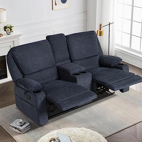 Manual Reclining Loveseat Sofa for RV Living Room, Light Grey G3304