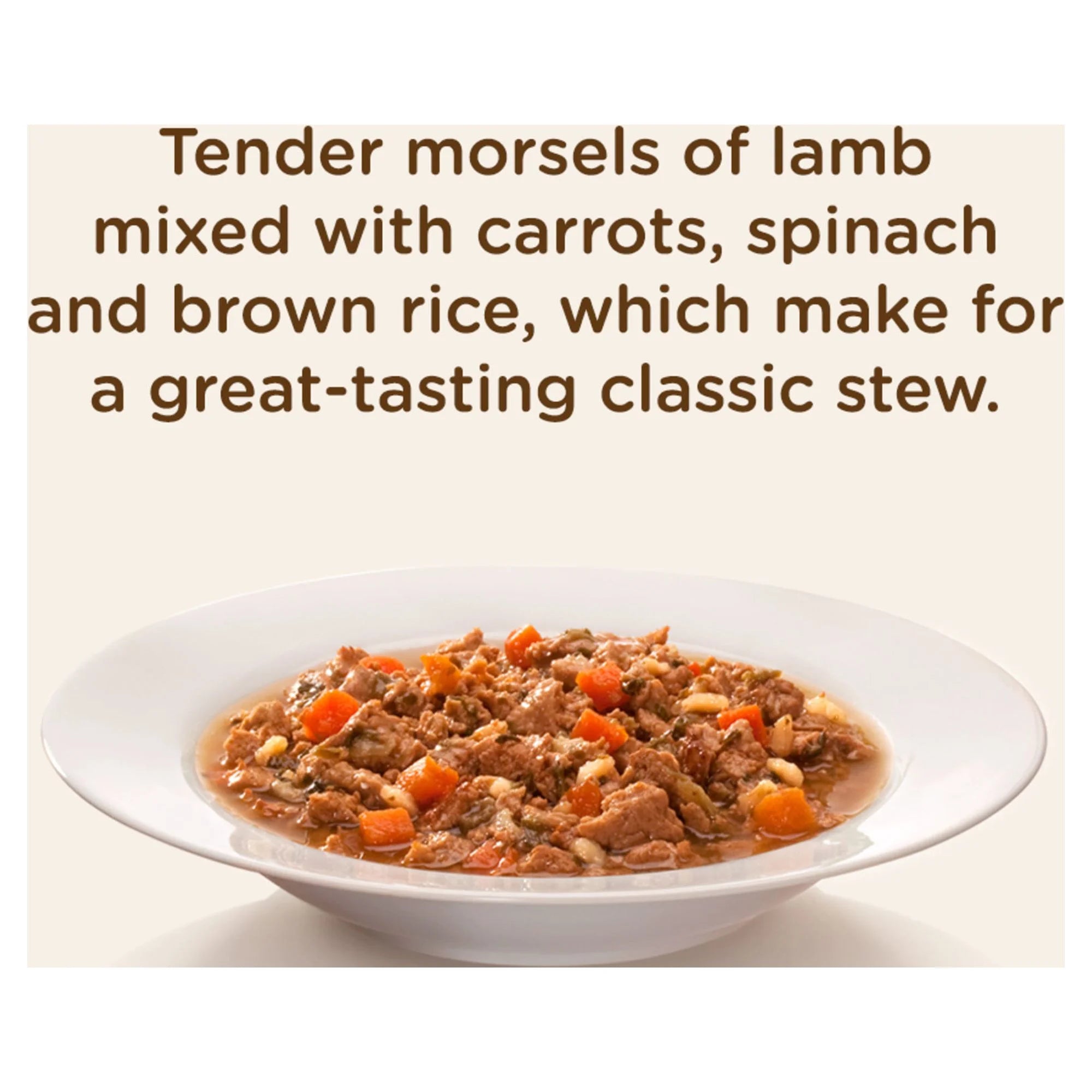 Natural Wet Dog Food, Savory Lamb Stew, 8 Oz. Tub (Pack of 8) K158