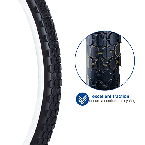 Bike Tire 24/26" x 2.125" Folding Replacement, White Wall W79824