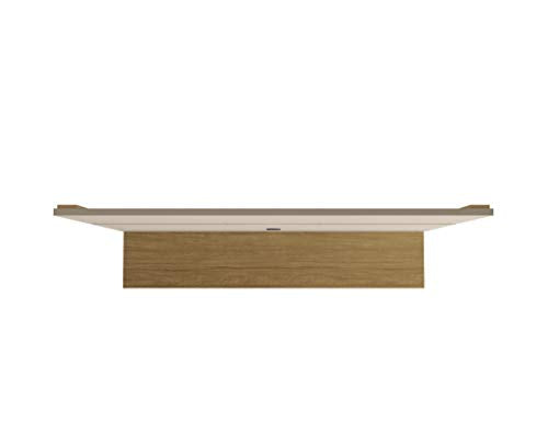 Floating Wall Entertainment Center in Off White and Cinnamon G287365