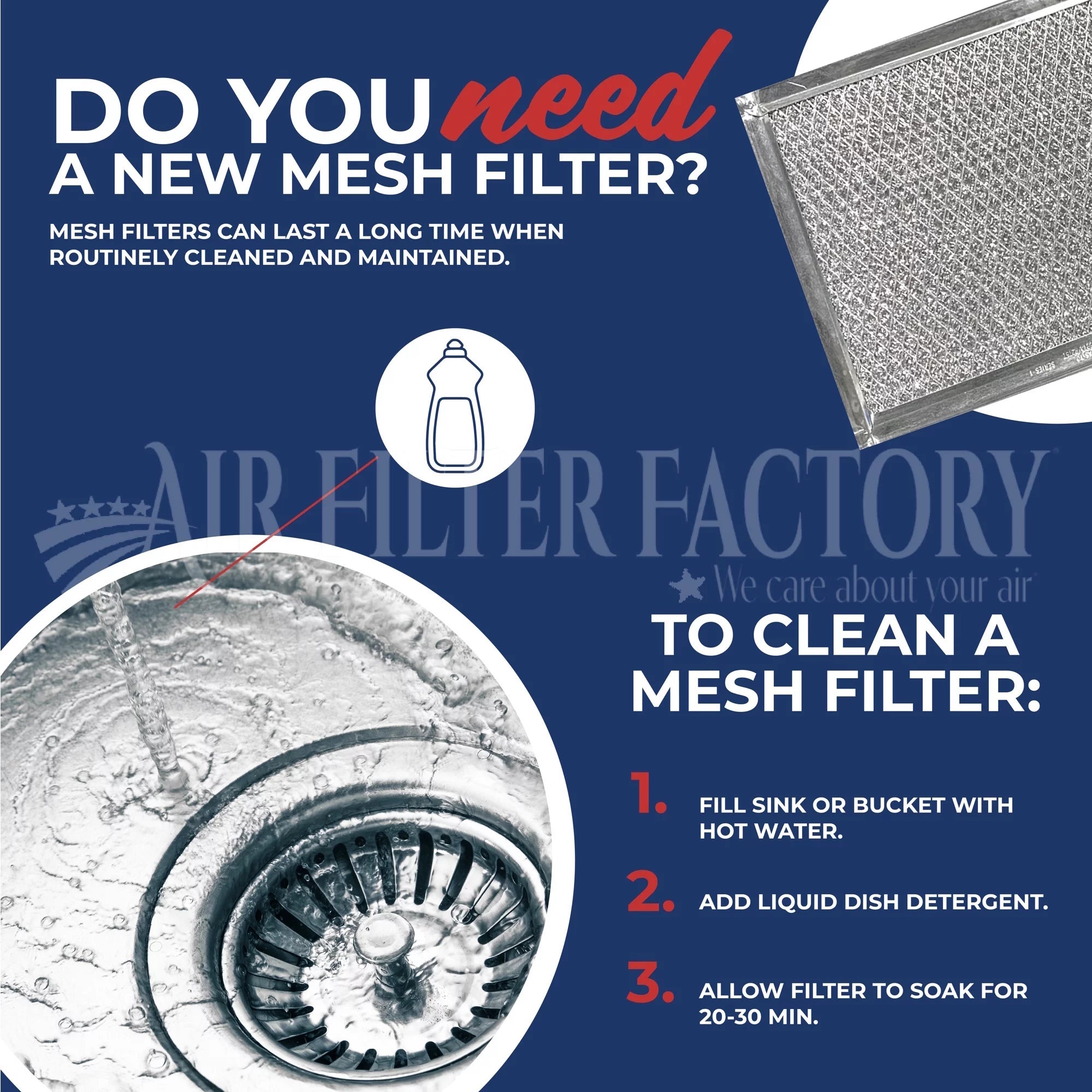 2-Pack 11 x 12 x 3/8 Aluminum Range Hood Grease Filters W534