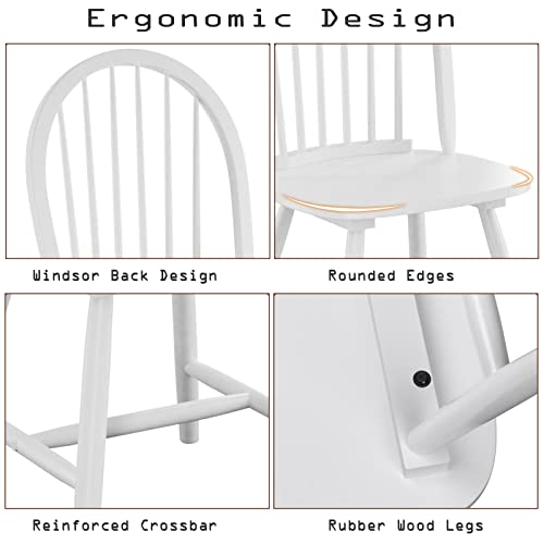 Dining Chairs Set of 2, Wood Spindle Back, Black T836791