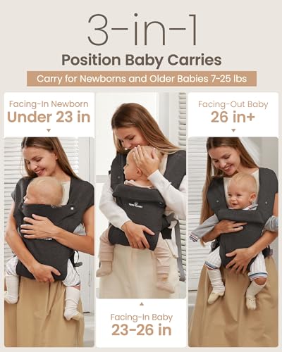 Baby Carrier Newborn to Toddler with Lumbar Support for 7-25lbs R648928