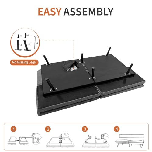 Futon Sofa Bed with Memory Foam, Convertible Couch for Small Spaces E760249