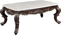 Acme Benbek Wooden Coffee Table in Marble and Antique Oak