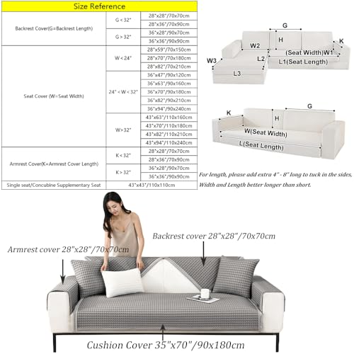 Cooling Ice Couch Cover, Anti-slip Breathable Sofa Cover, Washable, Blue 28"x59" B767847
