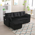 Convertible Sofa Bed Sleeper, 3 Seater L-Shaped Sleeper Sectional Sofa with Storage Chaise, Comfy Corduroy Couch, Upholstered Pull Out Sofa Bed for Living Room, Beige