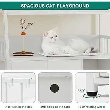 Cat Litter Box Enclosure with Storage Shelves Indoor Wooden Hidden Cabinet D8505