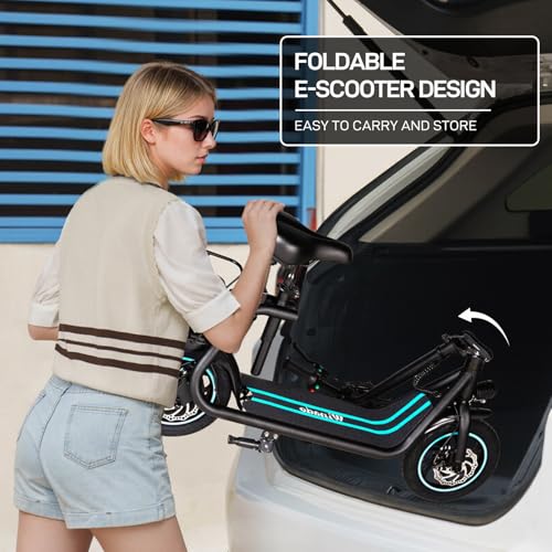 Electric Scooter for Adults, Foldable, 450W Motor, 12" Pneumatic Tire, Dual Disc Brake D9923