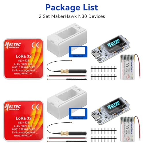ESP32 LoRa V3 Development Board with 915MHz Antenna and 1100mAh Battery Case Set A534611