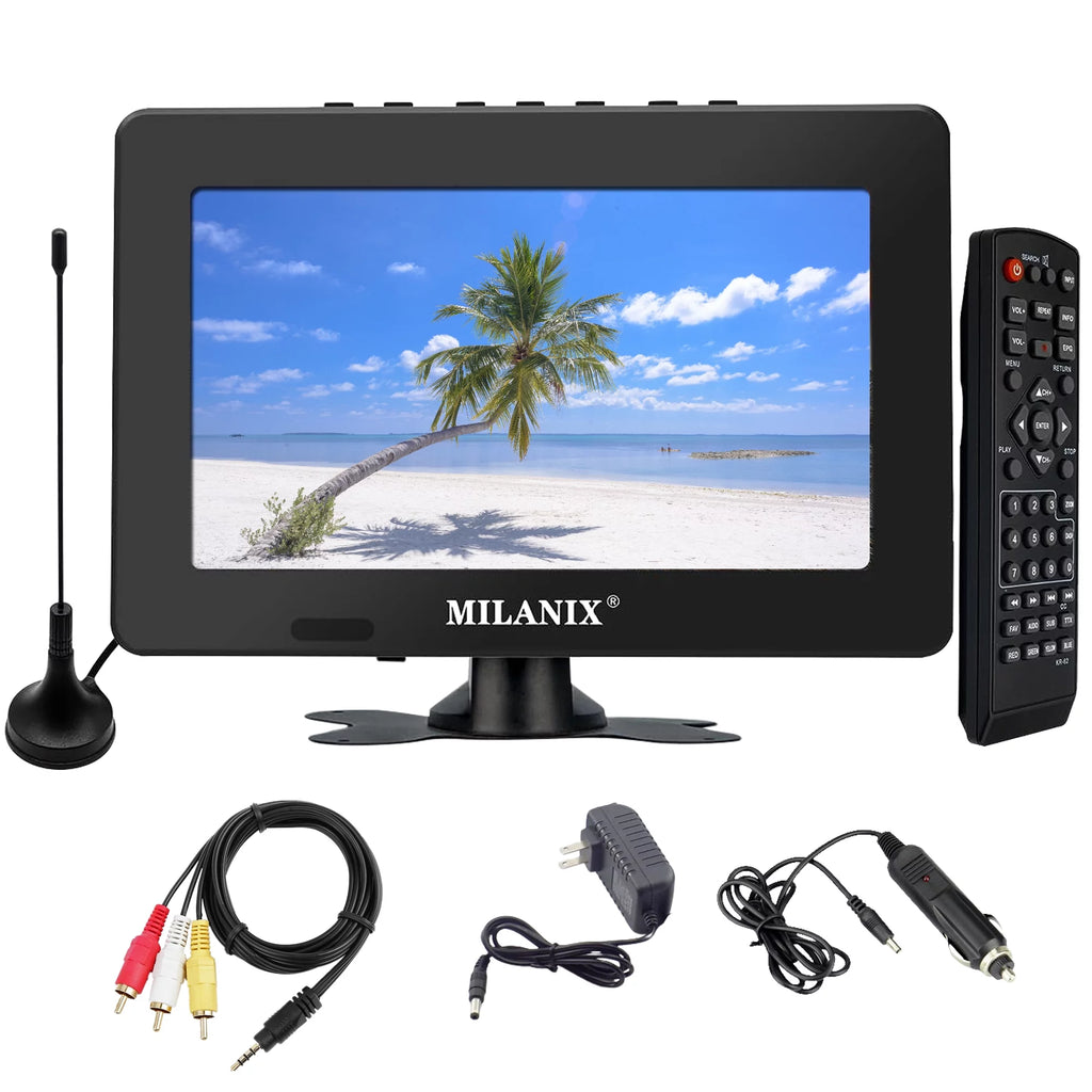 7" Portable TV with Rechargeable Battery, Remote Control, and Digital Tuner U6071