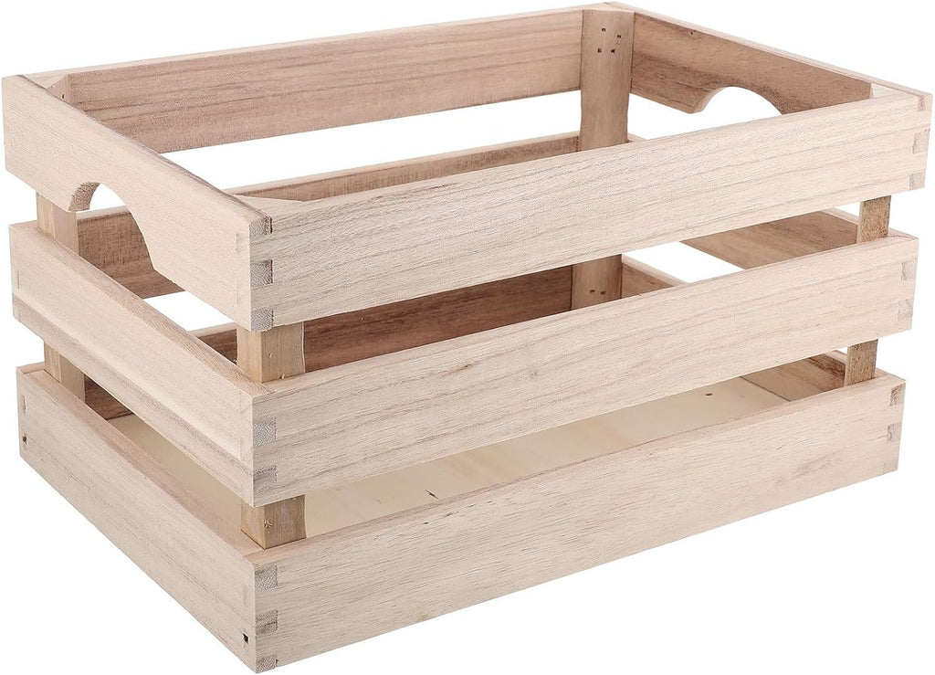 Wooden Storage Box Bamboo Planter Unfinished Crates Desktop Container W33550