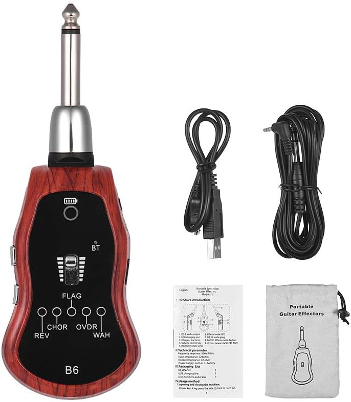 Portable Guitar Effect Synthesizer with 5 Effects and Rechargeable Battery O255489