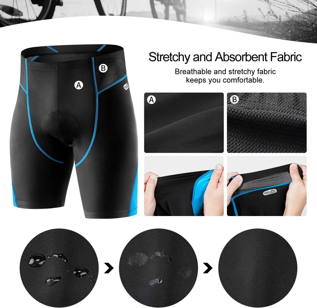 3D Padded Cycling Shorts for Men, Waterproof, Blue E959674