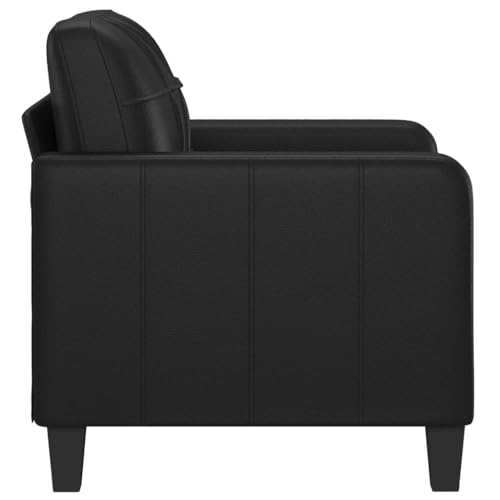 2-Seater Faux Leather Sofa for Living Room, Black S59699
