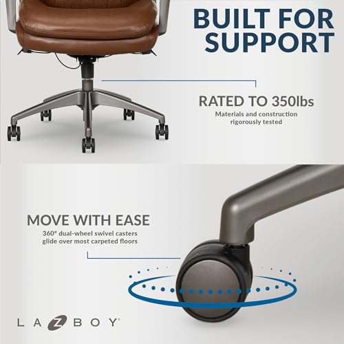 Vegan Leather Ergonomic Office Chair with Memory Foam Lumbar Support, Black H4123
