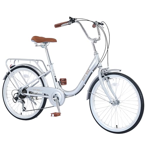 26 Inch Women's Beach Cruiser Bike, 7 Speeds, Leather Saddle P13908