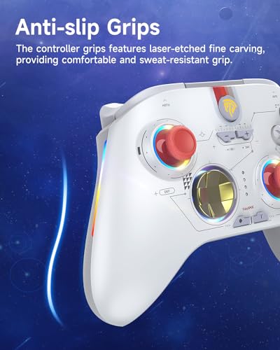 Wireless Bluetooth Controller with Hall Joysticks for PC, Android, Steam and Switch E86358