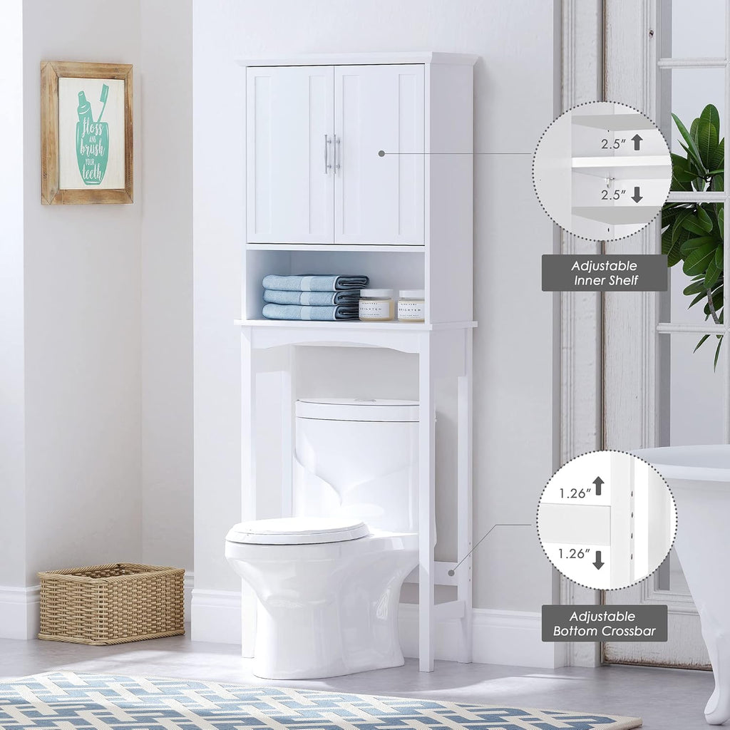 Over The Toilet Storage Cabinet, Bathroom Shelf, White Y5988