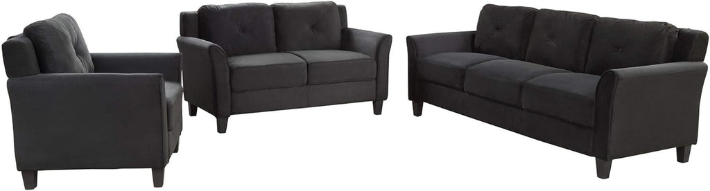 Button Tufted 3-Piece Living Room Sofa Set with Loveseat and Chair I85154