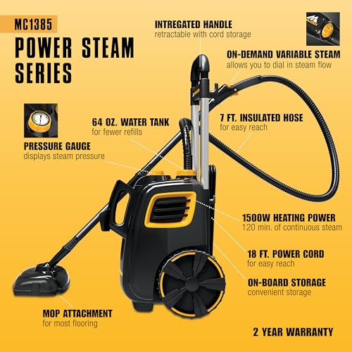 Handheld Steam Cleaner with 11 Accessories for Home, Tile, Grout, and Car Detailing K2885