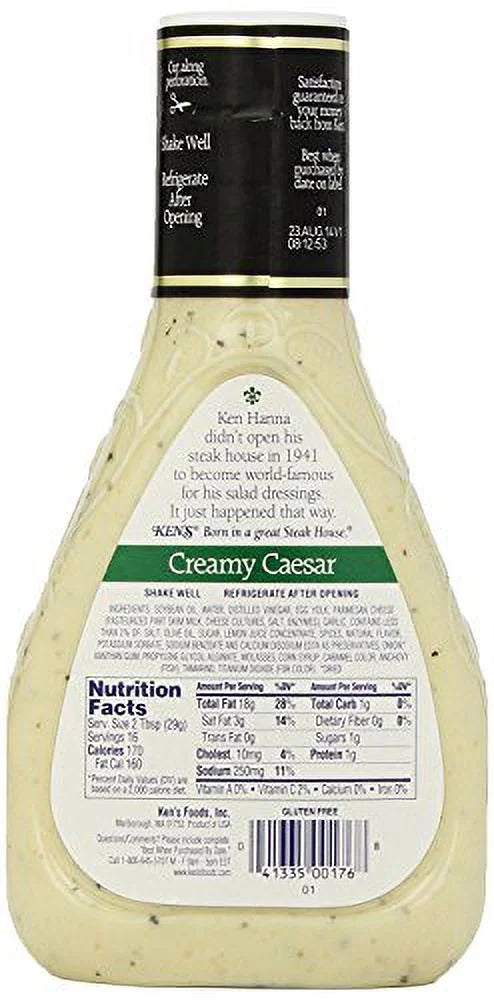 Creamy Caesar Dressing, 16 Fl Oz, 4 Bottles E60748