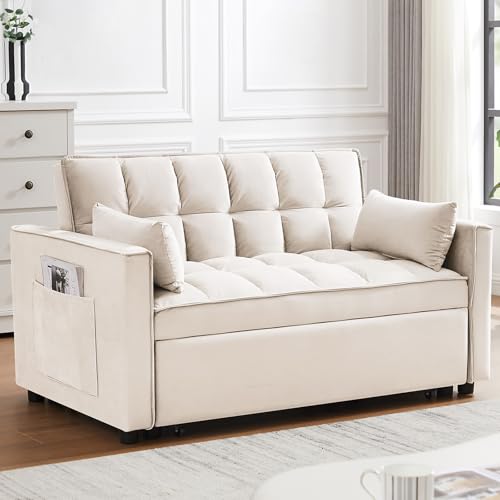 Sleeper Sofa Bed 3 in 1 Convertible Futon Couch with Reclining Backrest E908