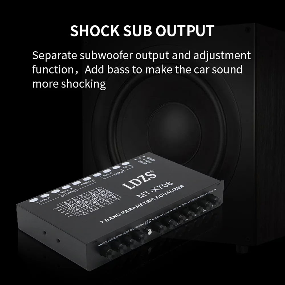 7 Band Car Equalizer with Parametric Tuning and Crossover K2312
