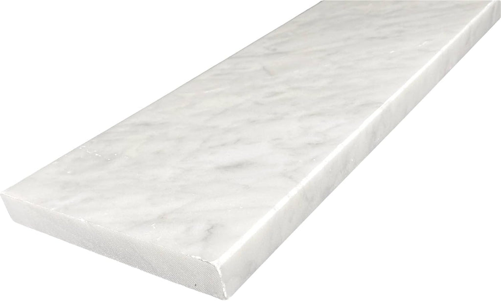 Tenedos Carrara Marble Floor Threshold (Marble Saddle) - Polished - (4'' x 48")