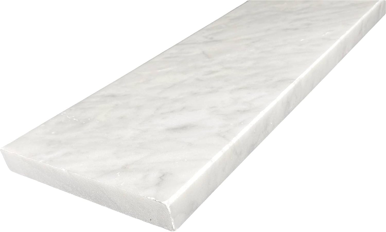 Tenedos Carrara Marble Floor Threshold (Marble Saddle) - Polished - (4'' x 48")