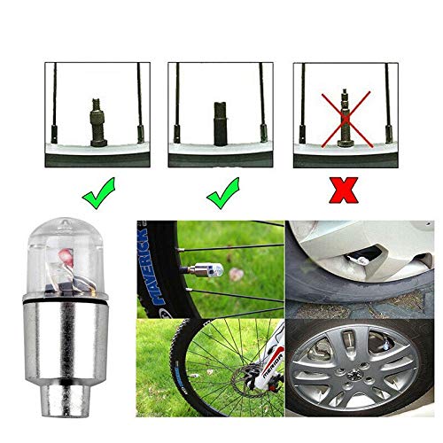 LED Wheel Lights for Bike Car Motorcycle Tire Valve Stem, Waterproof Motion Activated, Red V4828