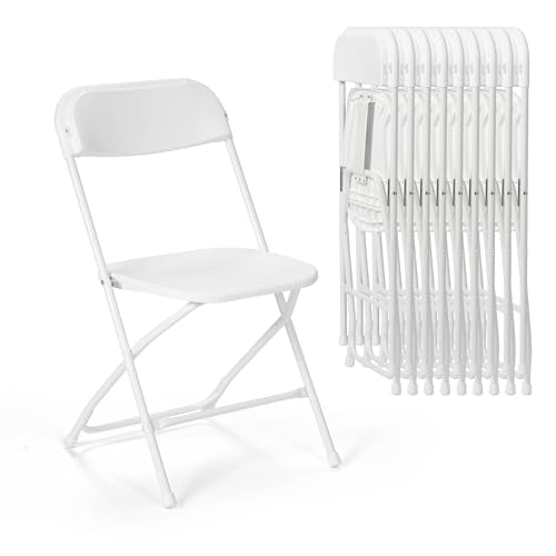 90 PCS Plastic Folding Chair, Folding Chair for Wedding Party Outdoor Indoor and Office, Portable Commercial Chair, Lightweight Folding Chair White